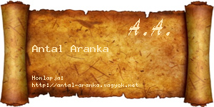 Antal Aranka névjegykártya